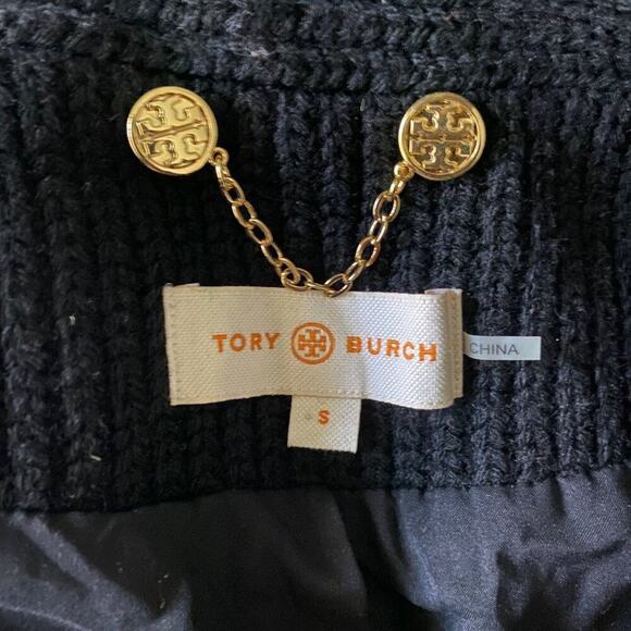 Tory Burch sz S 100% Wool knit collared button coat - Picture 8 of 8